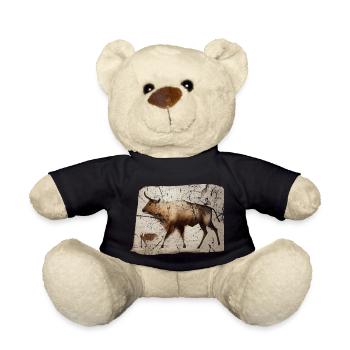 Aurochs primeval cattle cave picture - Teddy Bear - black - Front