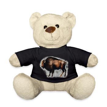 Bison Büffel Wisent Höhlenmalerei - Teddy - Schwarz - Vorne