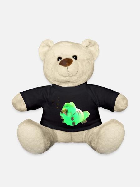 Little cute caterpillar welcomes the sunrise with her - Teddy Bear - black