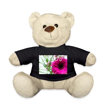 Motif floral de gerbera rose - Nounours - noir - Devant