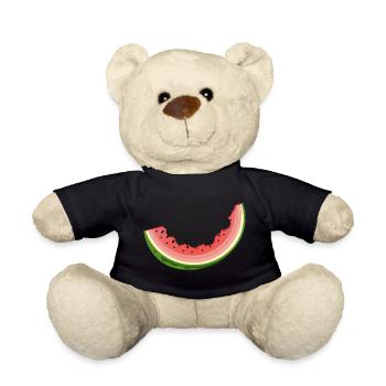 angebissene Wassermelone als witziges Sommermotiv - Teddy - Schwarz - Vorne