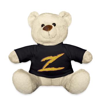 Golden Z letter - Teddy Bear - black - Front
