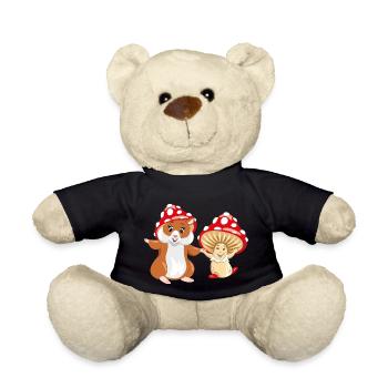 Lustiger Hamster und glückliche Amanita - Teddy - Schwarz - Vorne