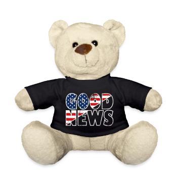 GOOD NEWS Stars and Stripes Bibelvers Evangelium - Teddy - Schwarz - Vorne