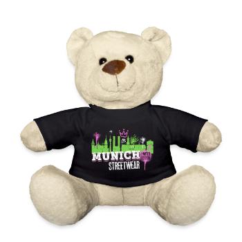 Munich Munich Skyline City Germany Graffiti - Teddy Bear - black - Front