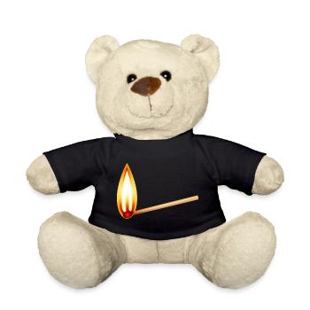 Burning match with a large warm flame - Teddy Bear - black - Front