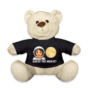 Astronaut and Full Moon Illustration - Teddy Bear - black - Front