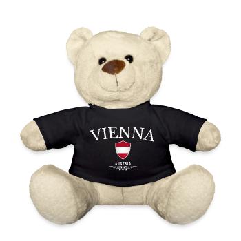 Vienna Austria, minimalist elegant design - Teddy Bear - black - Front