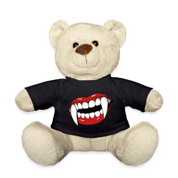 Vampirlippen Popart Halloween Party - Teddy - Schwarz - Vorne