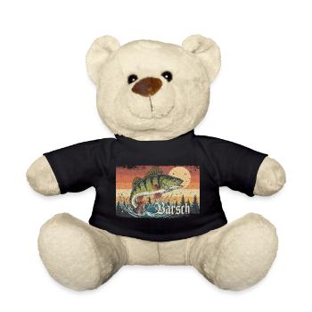 Barsch Angeln Flussbarsch Fischen Angler Natur - Teddy - Schwarz - Vorne