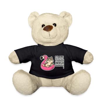 Katze auf Flamingo: Energiesparmodus - Teddy - Schwarz - Vorne