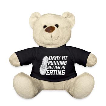 Marathon Runner Okay At Running Gift - Teddy Bear - black - Front