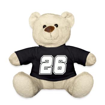 Number 26 - Teddy Bear - black - Front