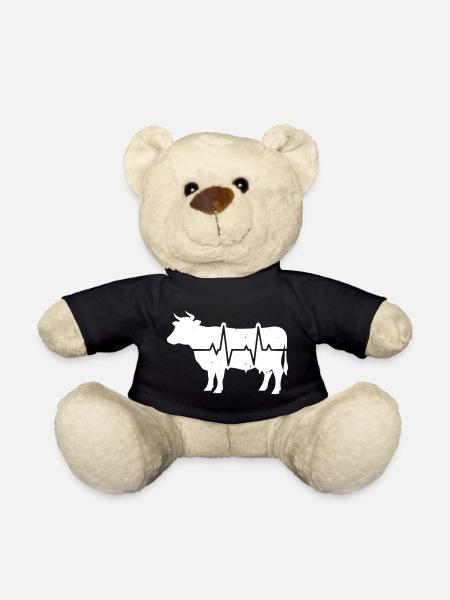 Kuh Herzschlag EKG Landwirt Grunge Vektor - Teddy - Schwarz