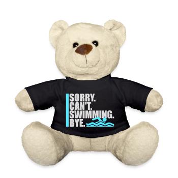 Sorry Can't Swimming Bye Schwimmer Ausrede Humor - Teddy - Schwarz - Vorne