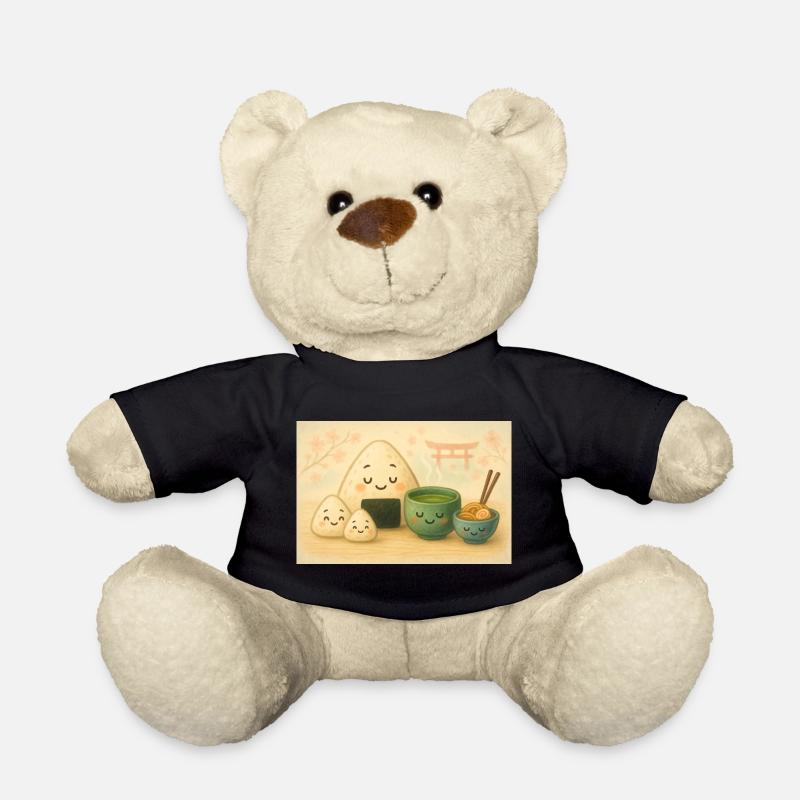 Kawaii Reisbällchen mit Tee Torii - Teddy - Schwarz