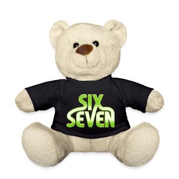 Six Seven 6 7 - 67 - Typographie verte Conception de mèmes - Nounours - noir - Devant