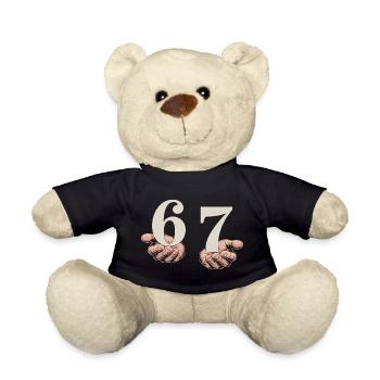 6-7 Gen Alpha Meme | Slang Humor Trend - Teddy Bear - black - Front