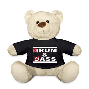 Rum & Ass – Drum and Bass Wortspiel - Teddy - Schwarz - Vorne