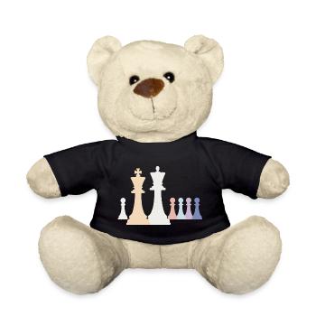 Pions d’échecs pastel Roi Dame Pion - Nounours - noir - Devant
