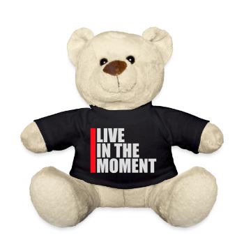 Live In The Moment Mindfulness Presence Awareness - Teddy Bear - black - Front