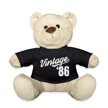 Vintage 86 Script Retro Design - Teddy - Schwarz - Vorne