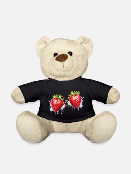 Wasserfarbene Erdbeeren - Teddy - Schwarz