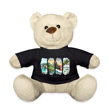 Bali Design – Tropical Island Holiday Motif - Teddy Bear - black - Front