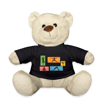 Grunge Yoga Silhouetten Farbblock - Teddy - Schwarz - Vorne
