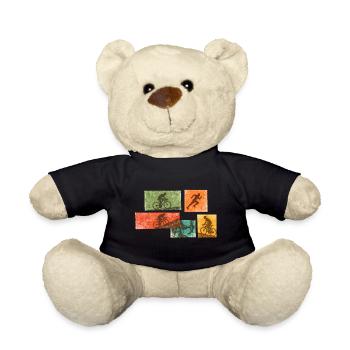 Bike Collage: Strength and Rhythm - Teddy Bear - black - Front