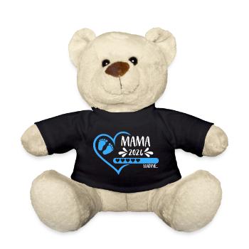 Mama 2026 loading Herz Version Junge blau - Teddy - Schwarz - Vorne
