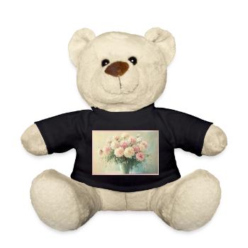 Delicate pastel floral bouquet - Teddy Bear - black - Front