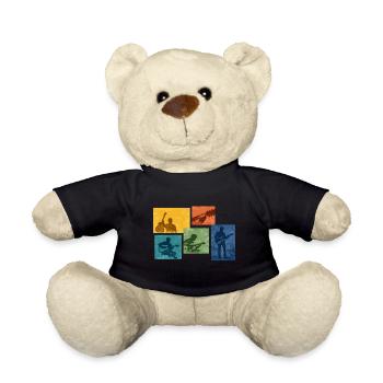 Gitarrengrunge Farbblöcke - Teddy - Schwarz - Vorne