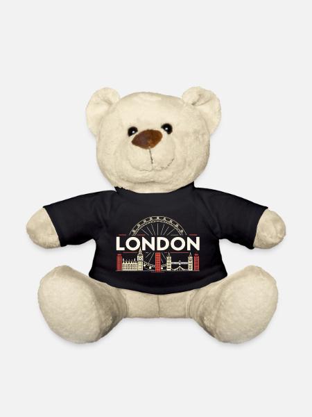 London Skyline und Riesenrad - Teddy - Schwarz