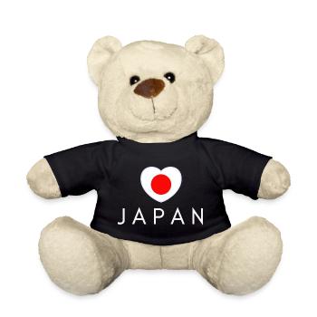 Japan-Flaggenherz, ich liebe Japan - Teddy - Schwarz - Vorne