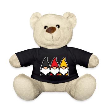 Germany Garden Gnomes Trio Black Red Gold - Teddy Bear - black - Front