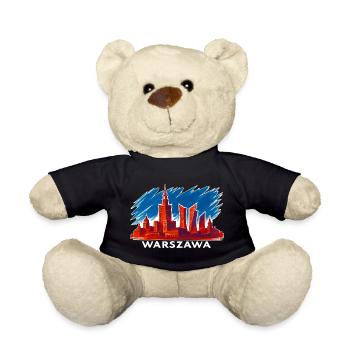 Warschau Skyline Kunst – Warszawa Silhouette - Teddy - Schwarz - Vorne