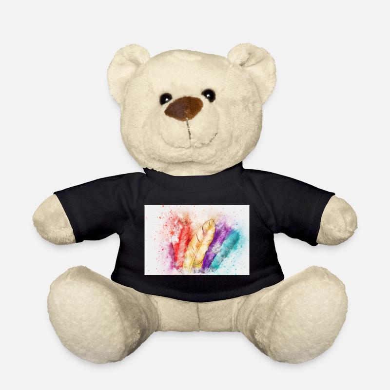 Art coloré sur les plumes - Nounours - noir