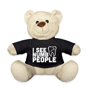 Je vois des gens engourdis Dental Humor Tee - Nounours - noir - Devant