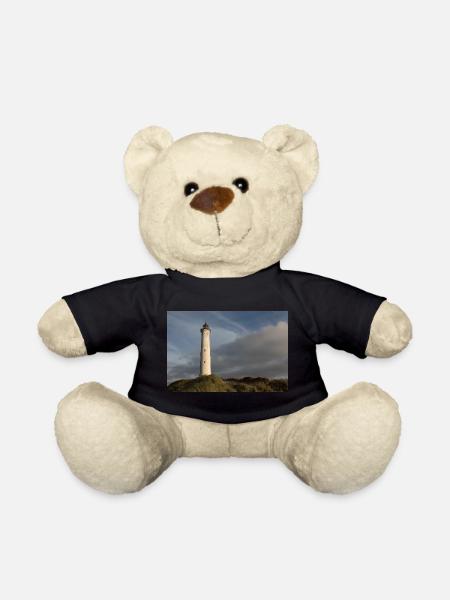 Lighthouse Lingvig Fyr Ringkøbing Denmark - Teddy Bear - black