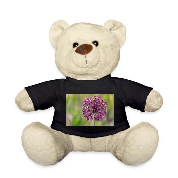 Close-up of a Purple Flower - Giant Leek - Teddy Bear - black - Front
