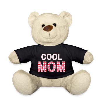 Heart Plaid Mom Statement - Teddy Bear - black - Front