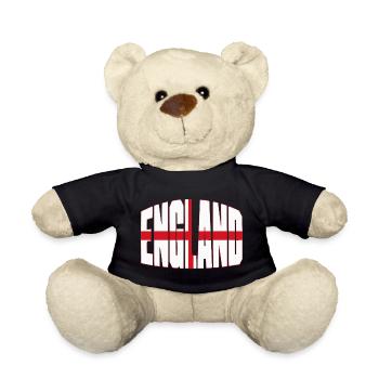 England Football Shirt, English Fan Style - Teddy Bear - black - Front