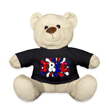 Freedom Splash Trikolor-Typografie - Teddy - Schwarz - Vorne