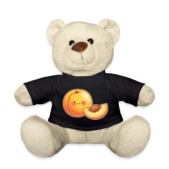 Aprikose Motiv Obst Outfit Frucht Kostüm Karneval  - Teddy - Schwarz - Vorne