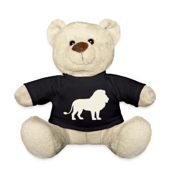 Lion silhouette in cream tone - Teddy Bear - black - Front