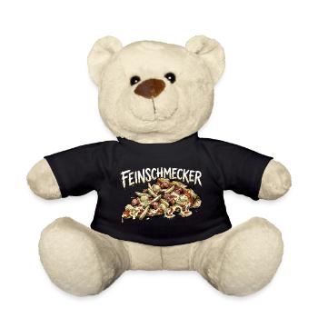 Lustige feinschmecker Pizza - Pommes Ananas Wurst - Teddy - Schwarz - Vorne