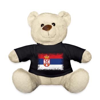 Country Serbia - Teddy Bear - black - Front