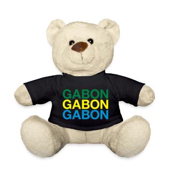 GABON flag - Teddy Bear - black - Front