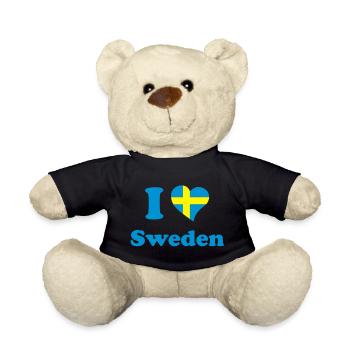 I love Sweden - J'aime la Suède - Nounours - noir - Devant